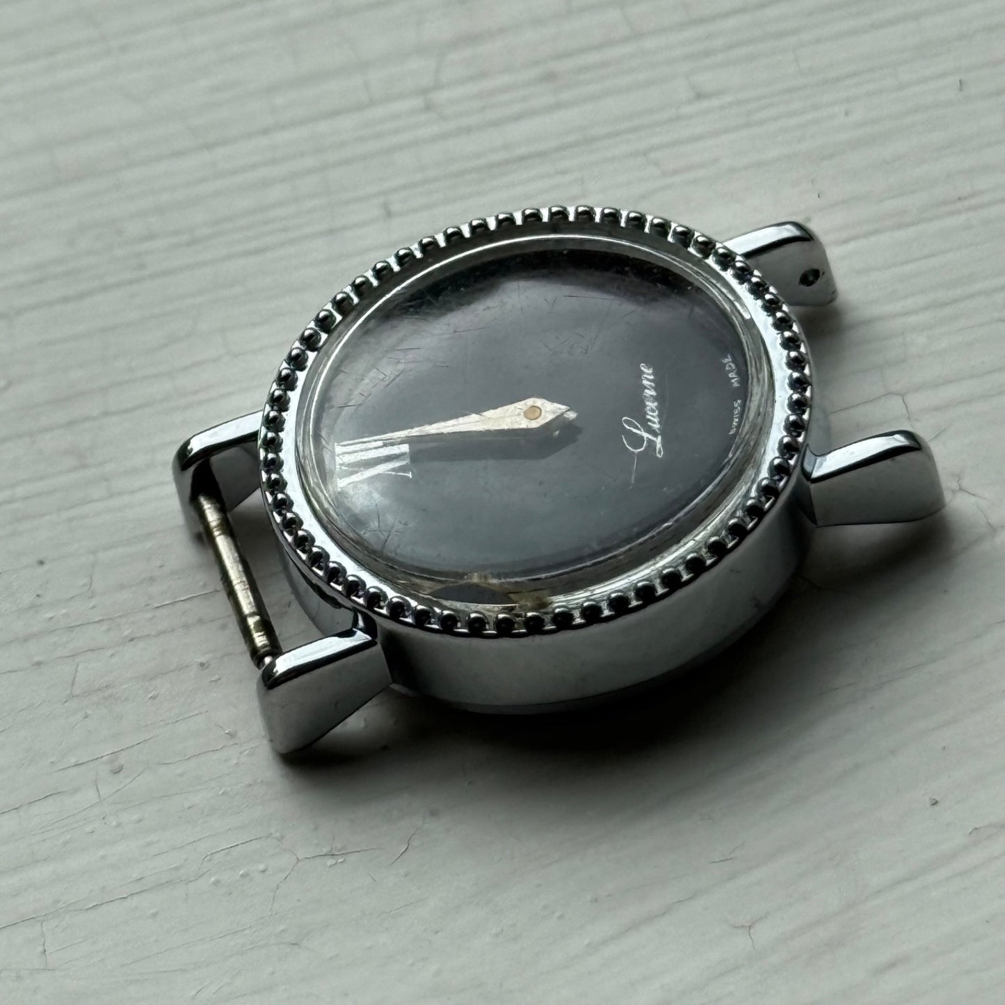 26mm Vintage Lucerne BFG 844 Swiss Black Dial Manual Wind Watch PARTS / REPAIR