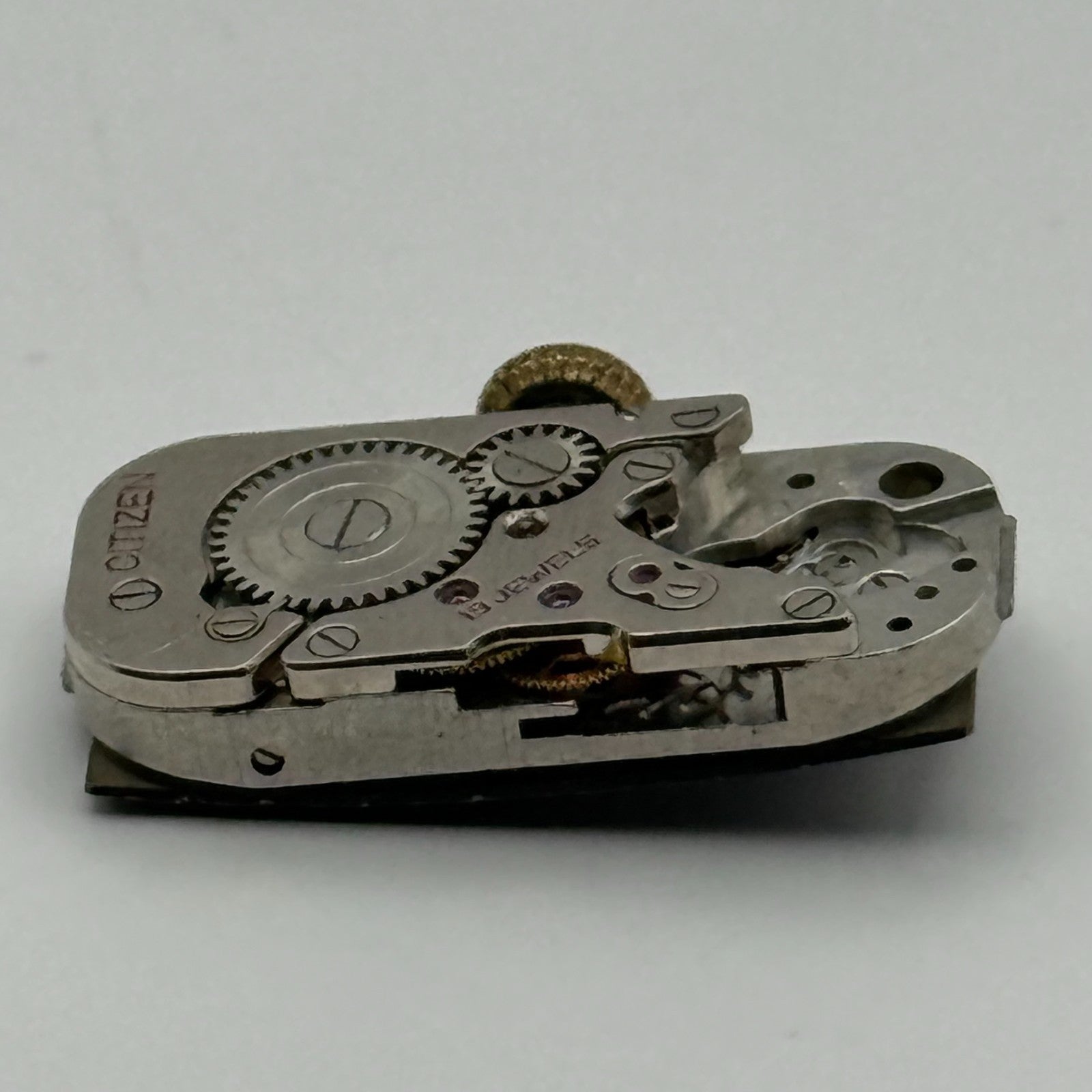 Citizen 9407 Parashock Baguette Watch Movement Manual Wind Vintage Parts 10.2mm