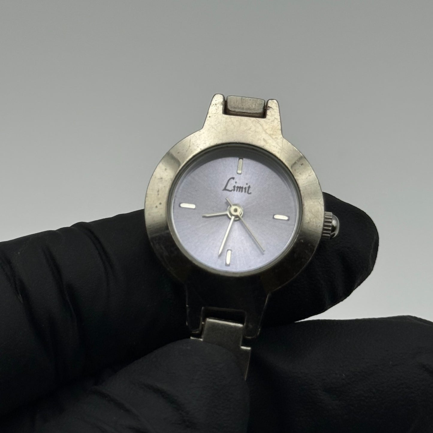 Limit Ladies Quartz Watch Purple Dial Silver Tone Bracelet Steel Working 21mm