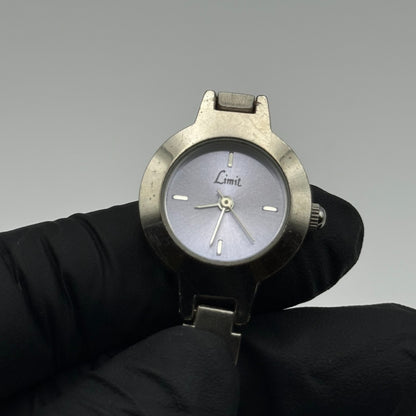 Limit Ladies Quartz Watch Purple Dial Silver Tone Bracelet Steel Working 21mm