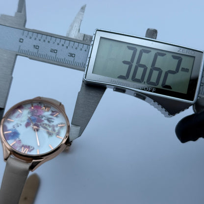 Elizabeth Rose Ladies Quartz Watch Floral Dial Rose Gold Tone Working 36mm