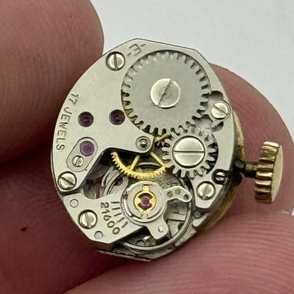 13mm Ladies Anker PUW 1075 Manual Wind Watch Movement 21600 Swiss Vintage PARTS