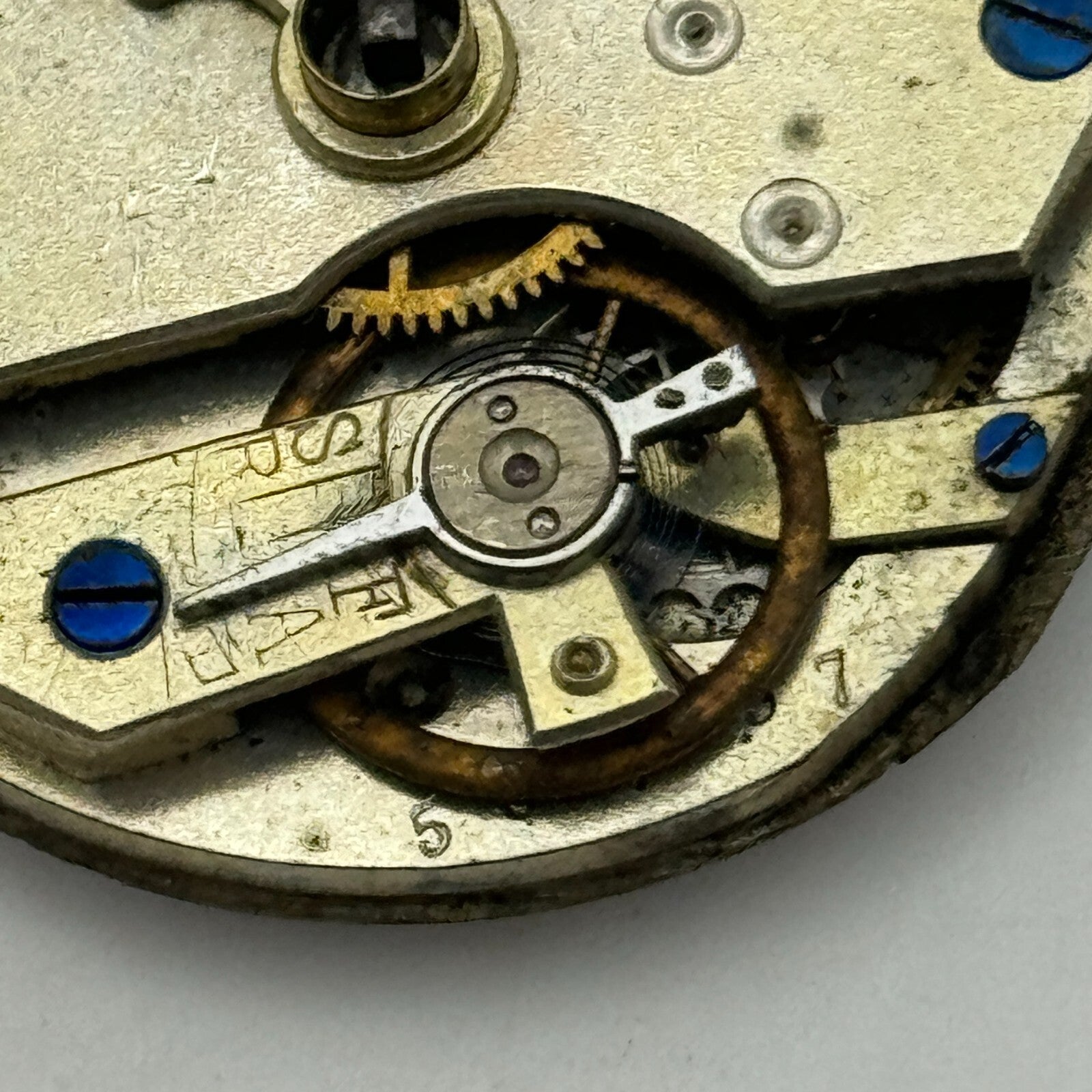 36.2mm Antique Unidentified Key Wound Pocket Watch Movement PARTS REPAIR SPARES