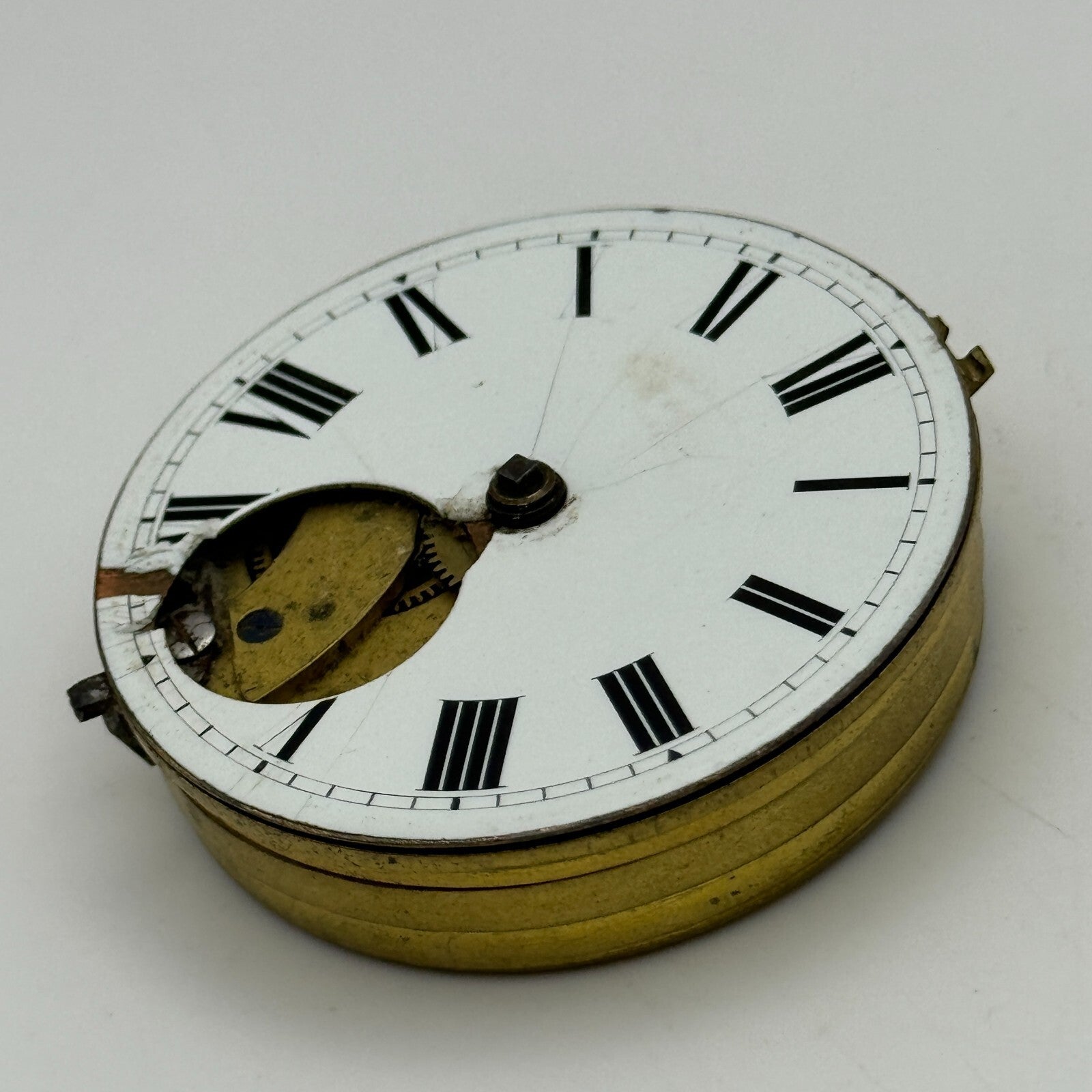 43mm Antique Unusual Nugent Wells & Son Newport Pocket Watch Movement PARTS