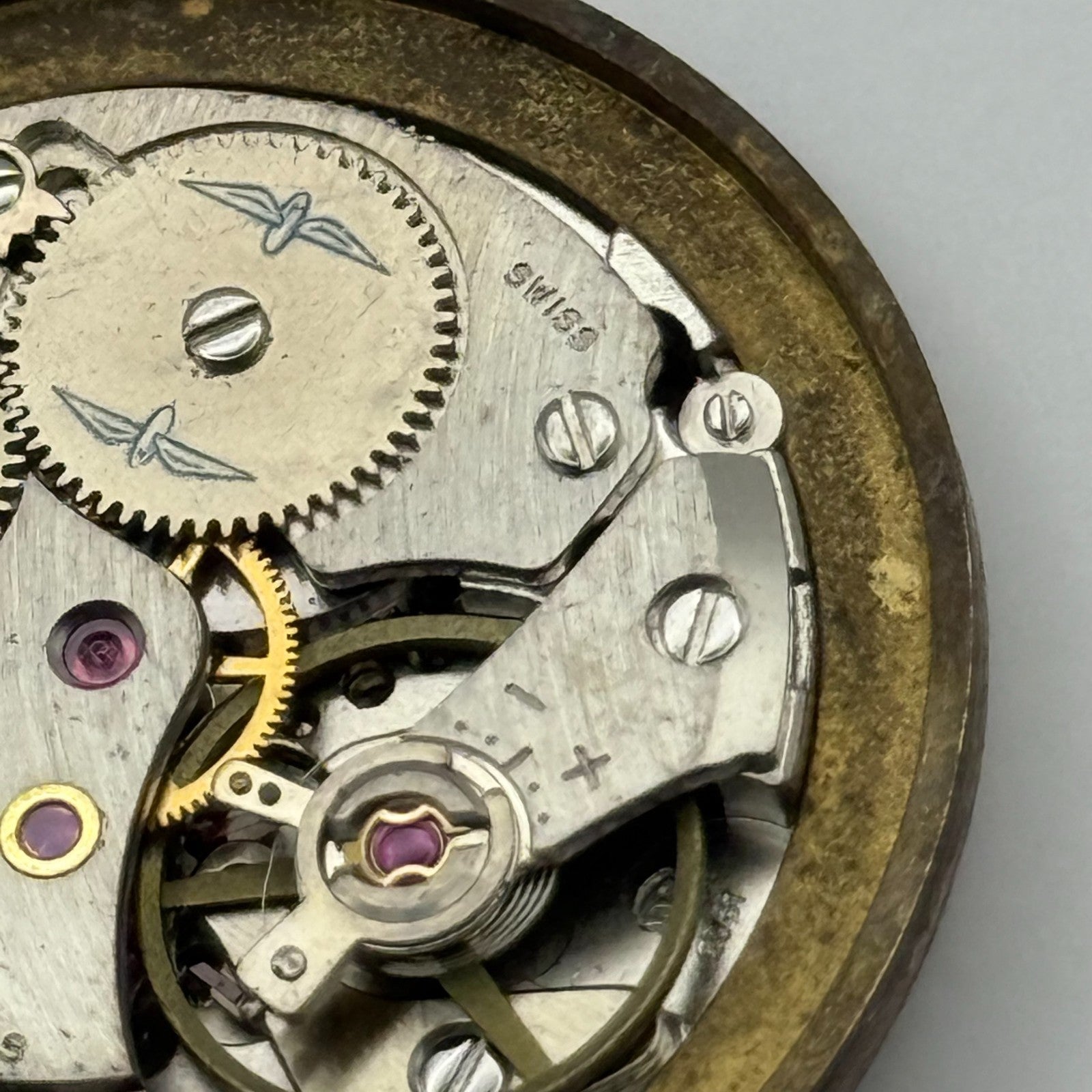 AS 2061 Date Watch Movement Rotary Manual Wind Vintage Swiss Parts Repair 25.5mm