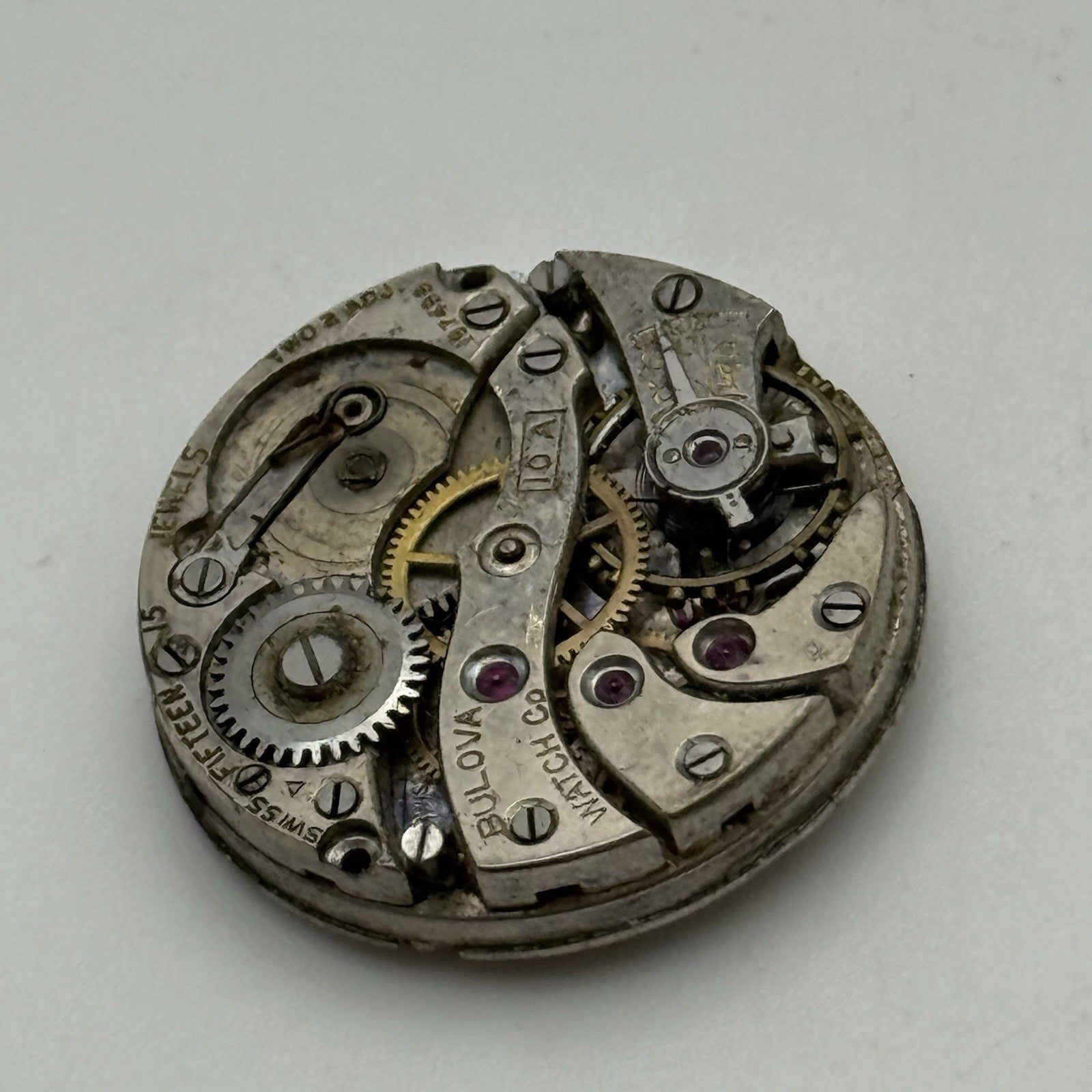 23.7mm Vintage Bulova 10A Manual Wind Swiss Watch Movement PARTS REPAIR SPARES