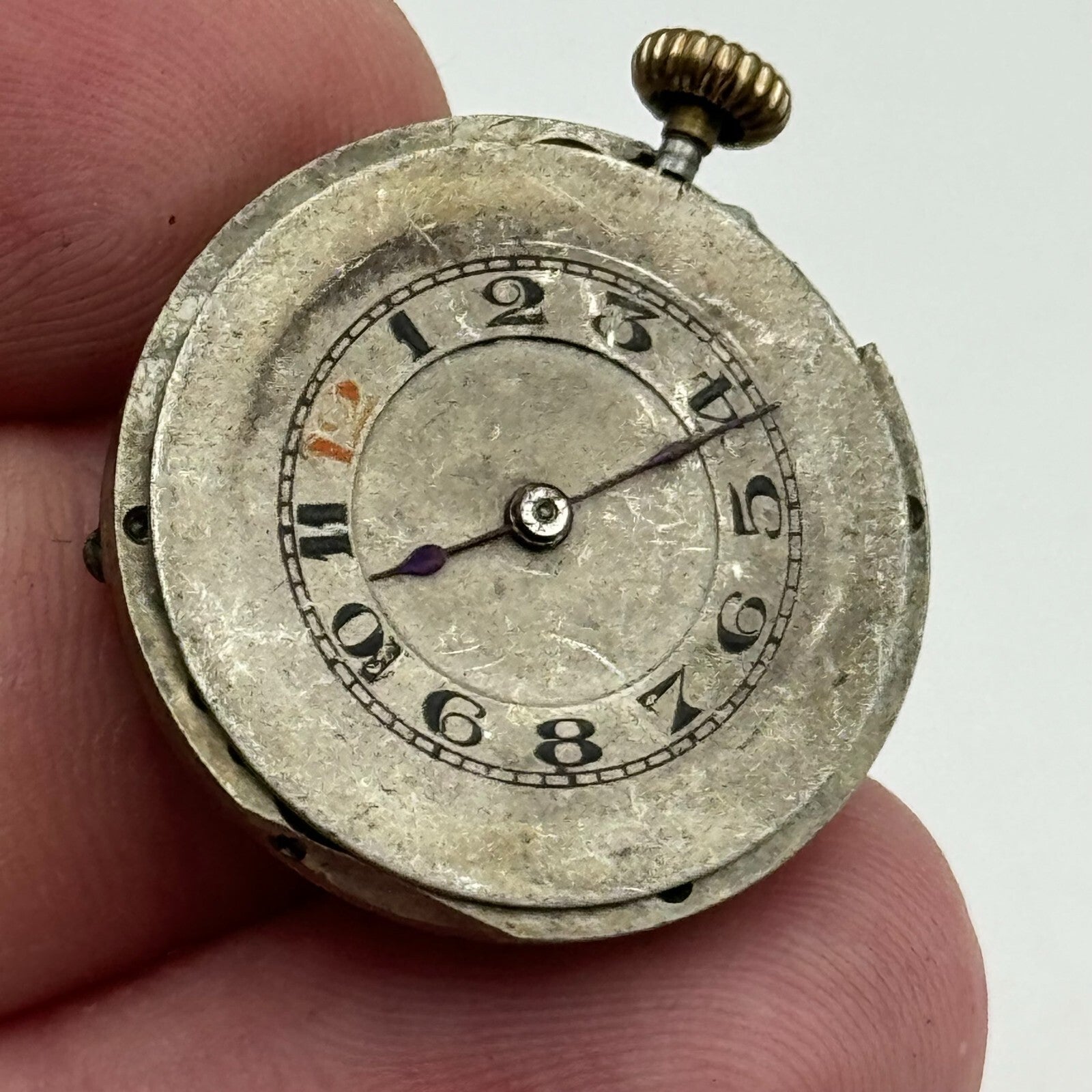 25mm Dreadnought Balance Ok Trench Watch Movement 15 Jewels Vintage Swiss PARTS