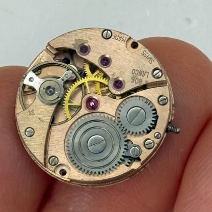 19.7mm Vintage Lanco 806 Swiss 17 Jewels Manual Wind Watch Movement PARTS REPAIR