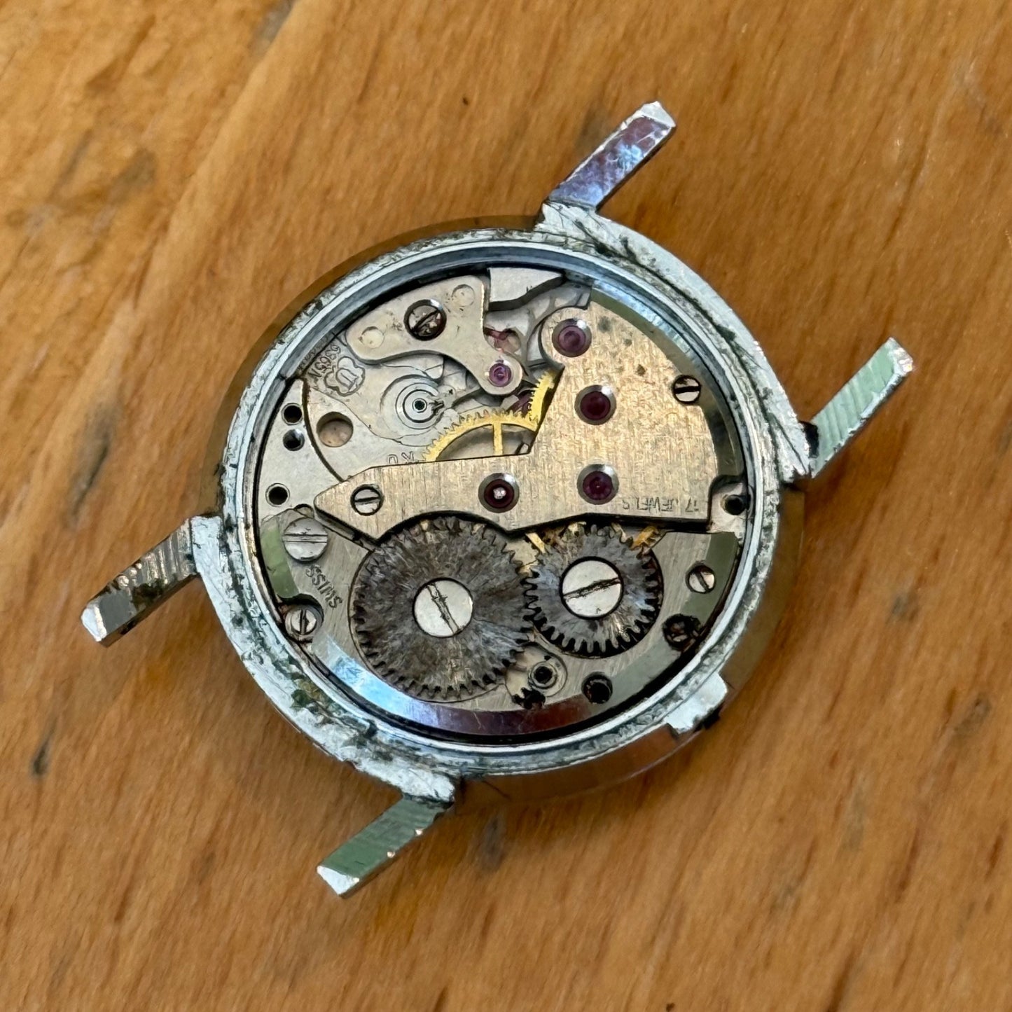 23mm Vintage UT Unitas 6365N Royce 17 Jewel Swiss Manual Wind Watch PARTS REPAIR