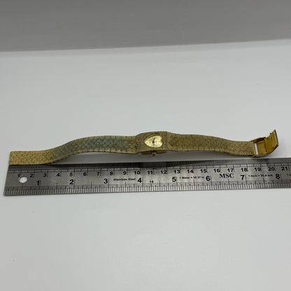 15mm Vintage Petit Bark Affect Heart Gold Plated Manual Wind Watch PARTS REPAIR