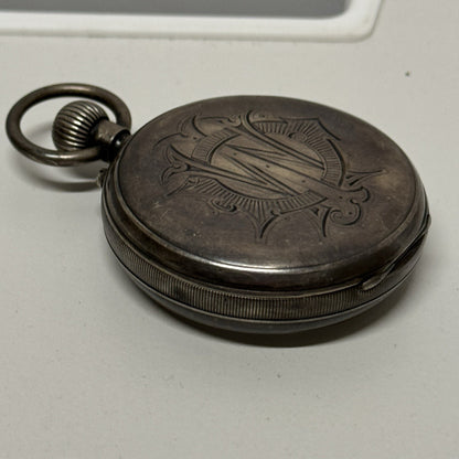 Pin Set Sterling Silver 3/4 Plate Lever English Watch LTD Pocket Watch TO REPAIR