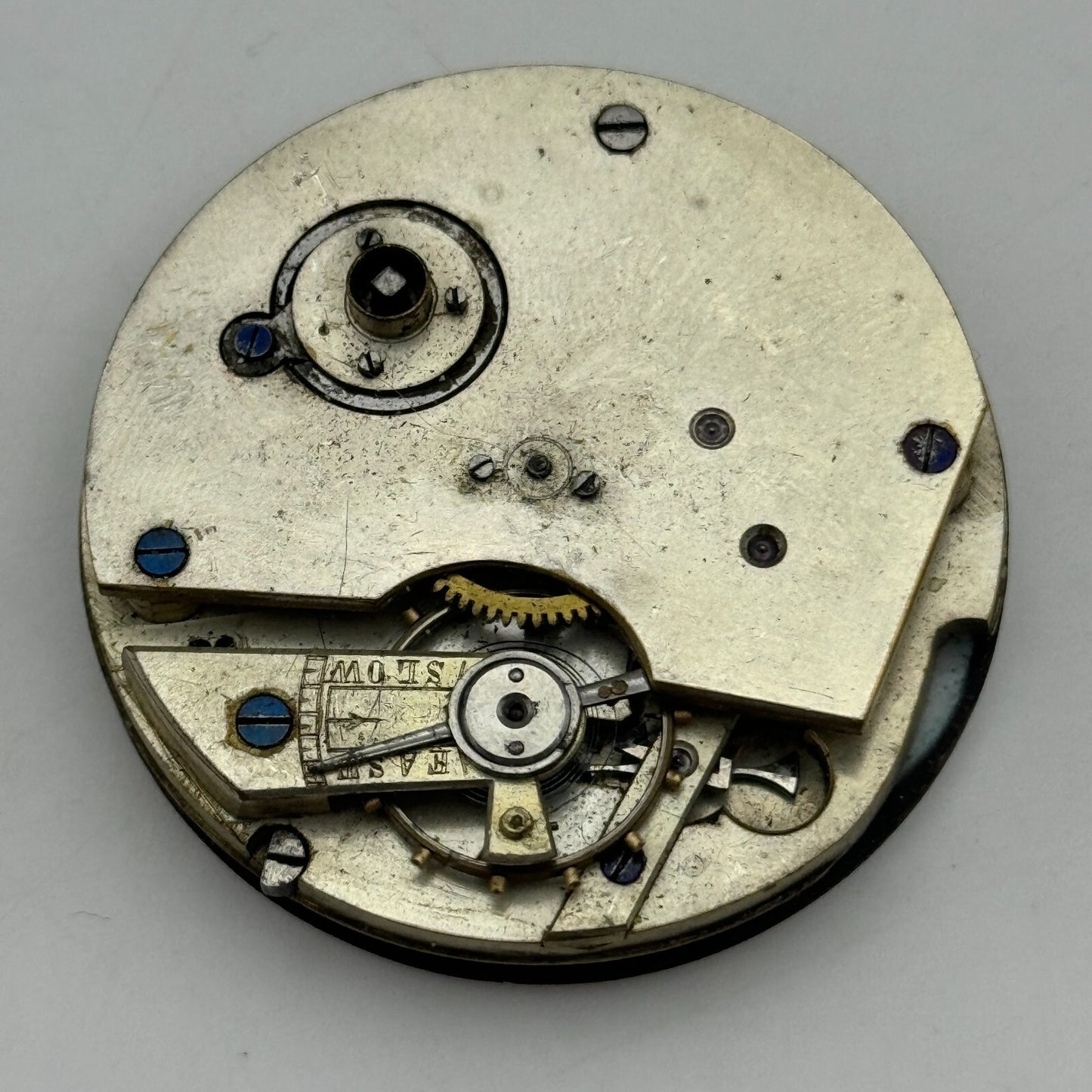 45.3mm Antique Key Wound Balance Intact Pocket Watch Movement PARTS REPAIR SPARE