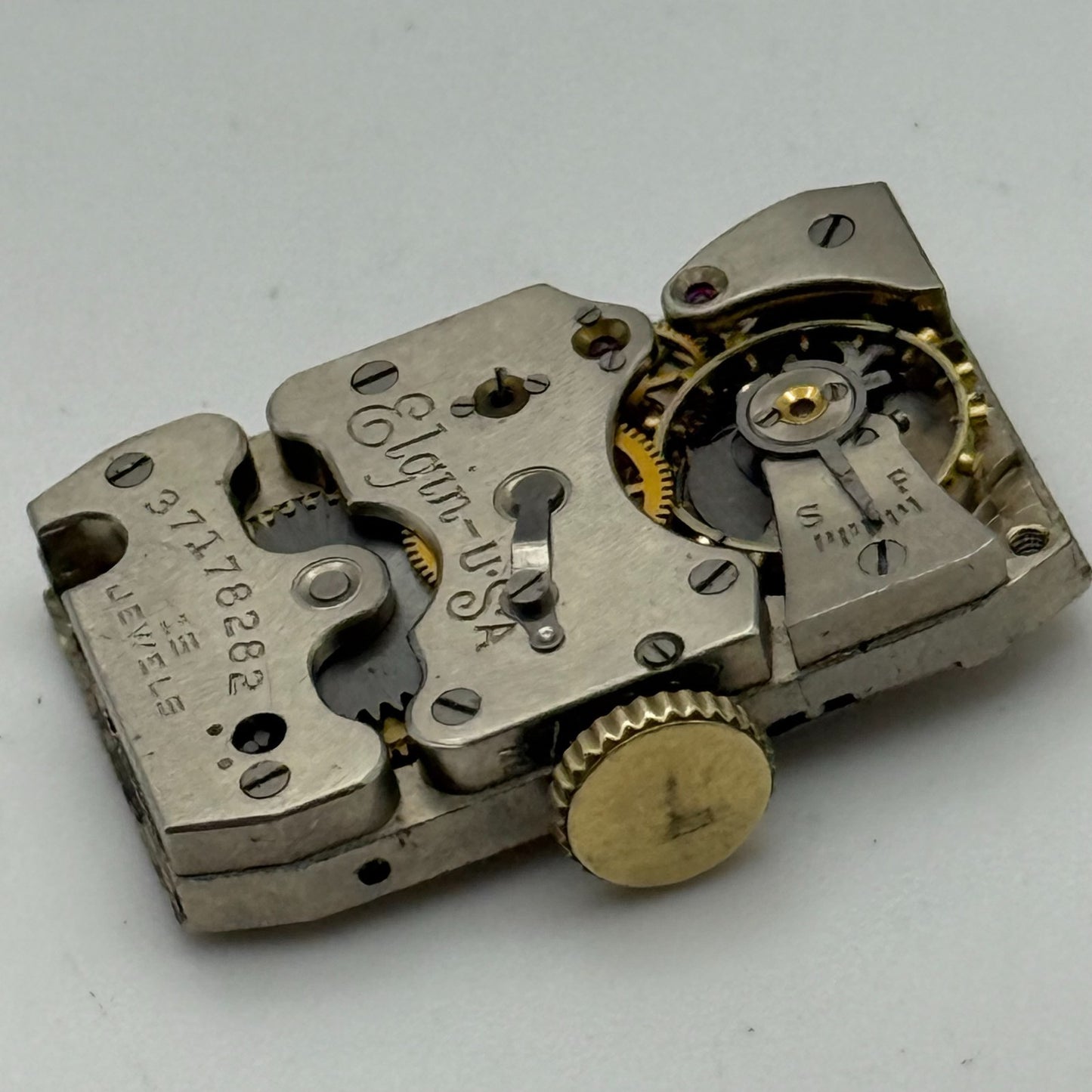 Running 1938 Vintage 18/0s Elgin 522 Model 1 American Watch Movement FOR PARTS