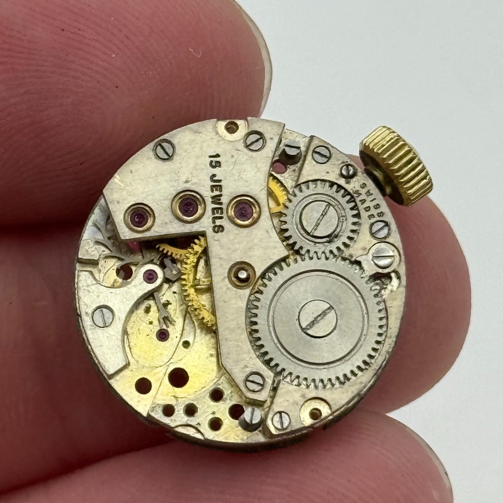 19.6mm AS 970 A Schild Manual Wind 15 Jewels Vintage Swiss Watch Movement PARTS