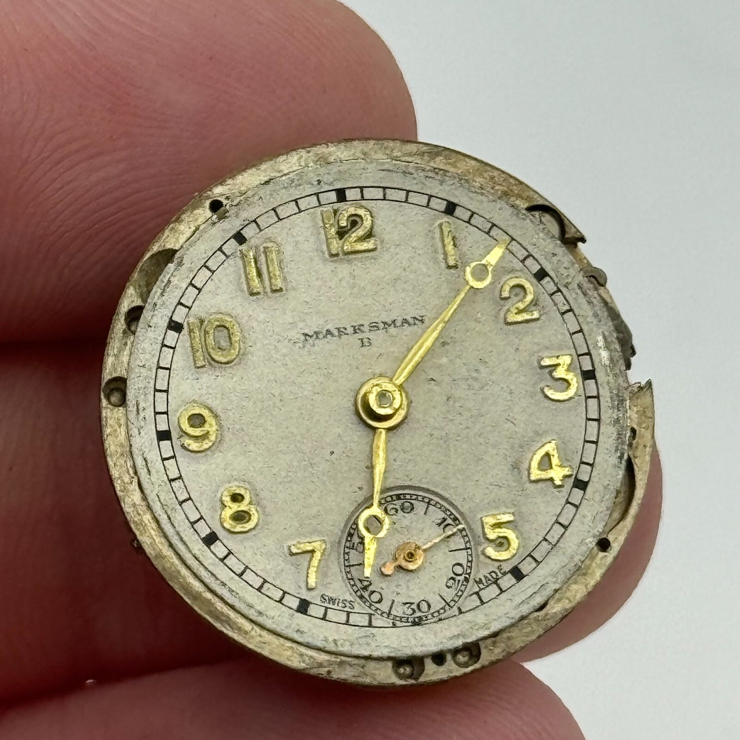 23.6mm Vertex V.W Marksman Manual Wind Swiss Made 15 Jewels Watch Movement PARTS