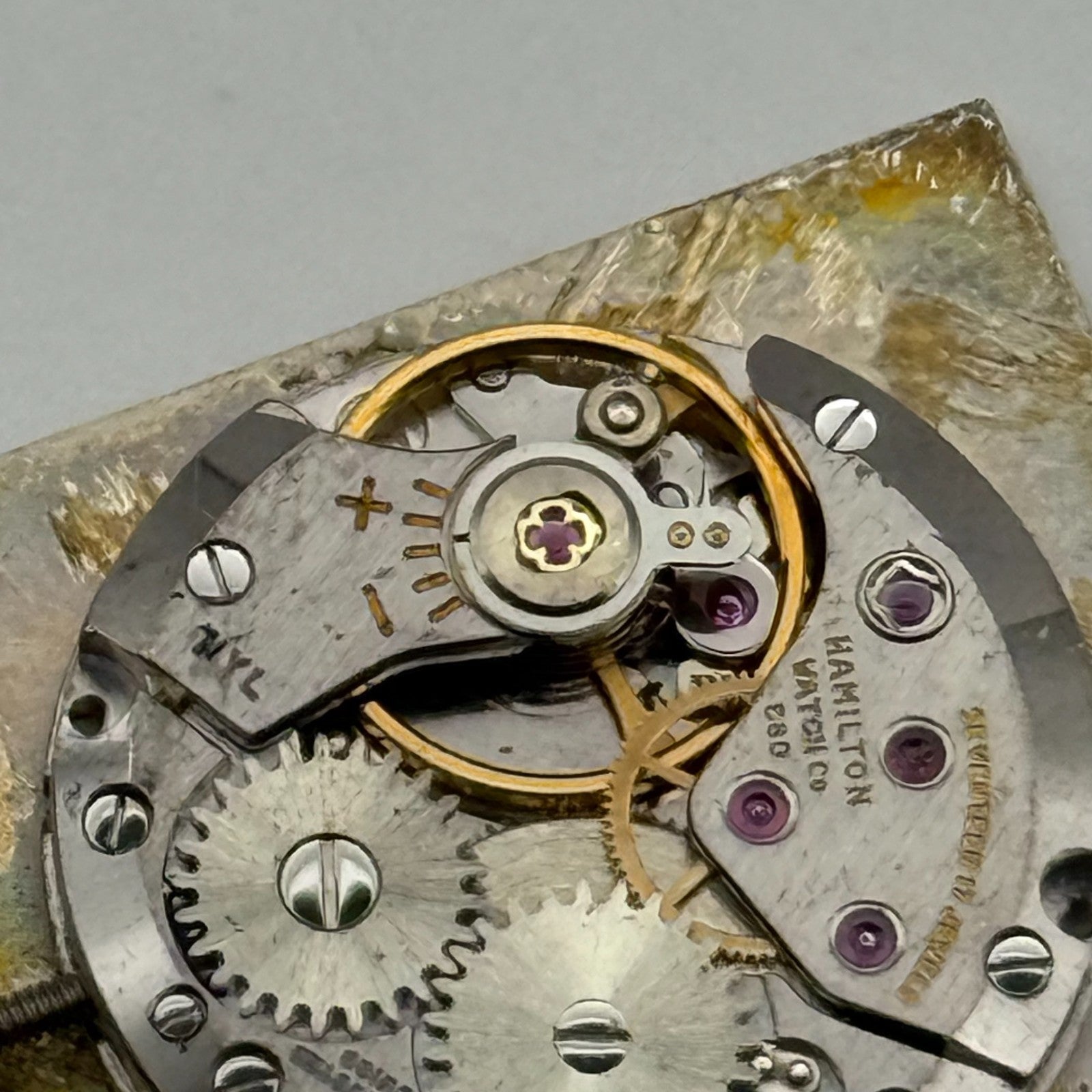 Hamilton C80 Watch Movement Manual Wind Vintage Swiss Parts Repair Spares 17.4mm