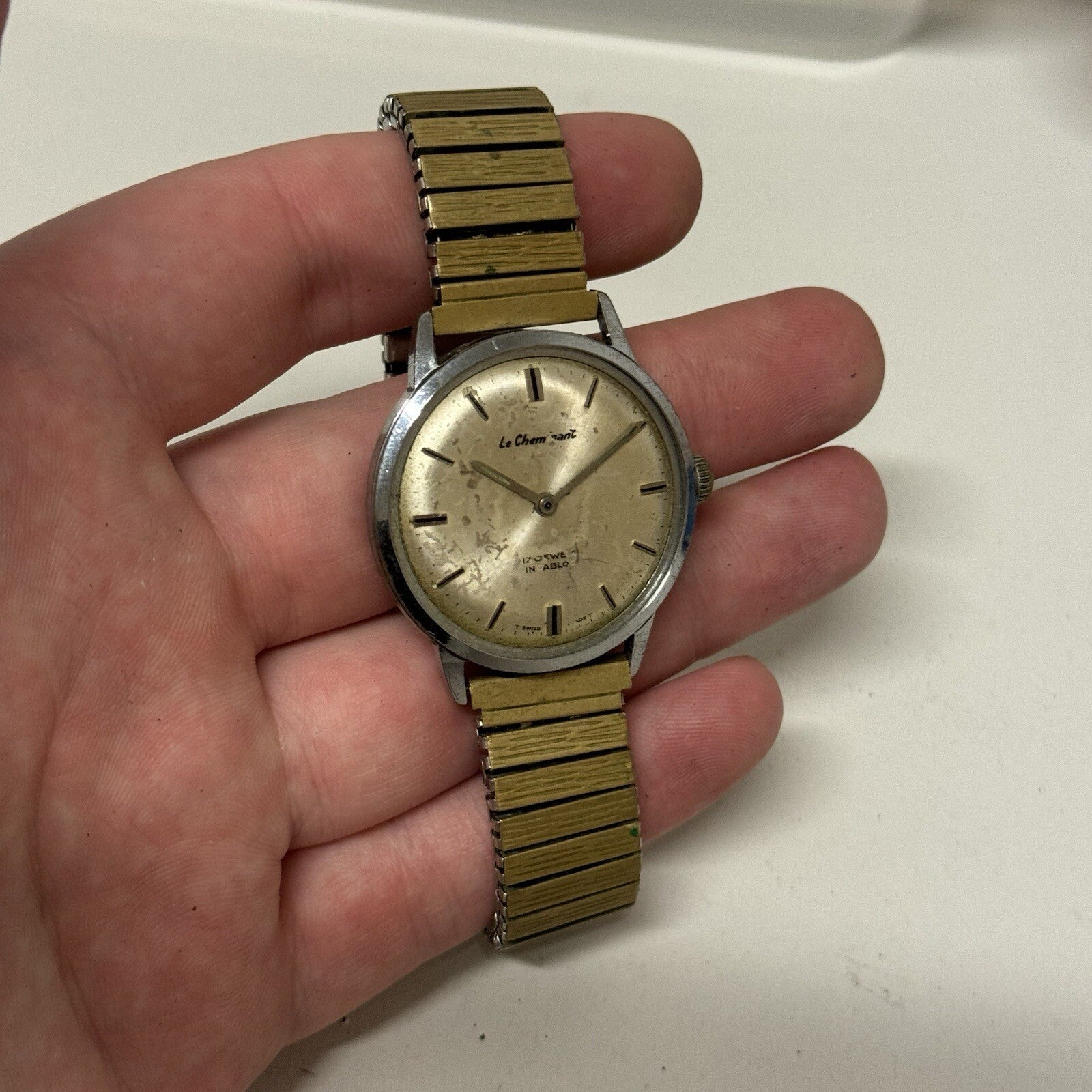 33mm WORKING Vintage Le Cheminant Manual Wind FHF ST 96 Wristwatch To Restore