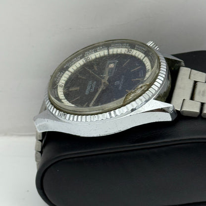 41mm Men’s Vintage Geneva Electra World Time Datomatic ES 55 Manual PARTS REPAIR