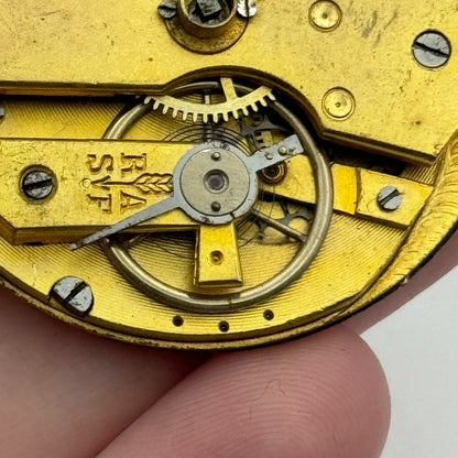 45.7mm Antique Key Wound Roman Numerals Dial Pocket Watch Movement PARTS SPARES
