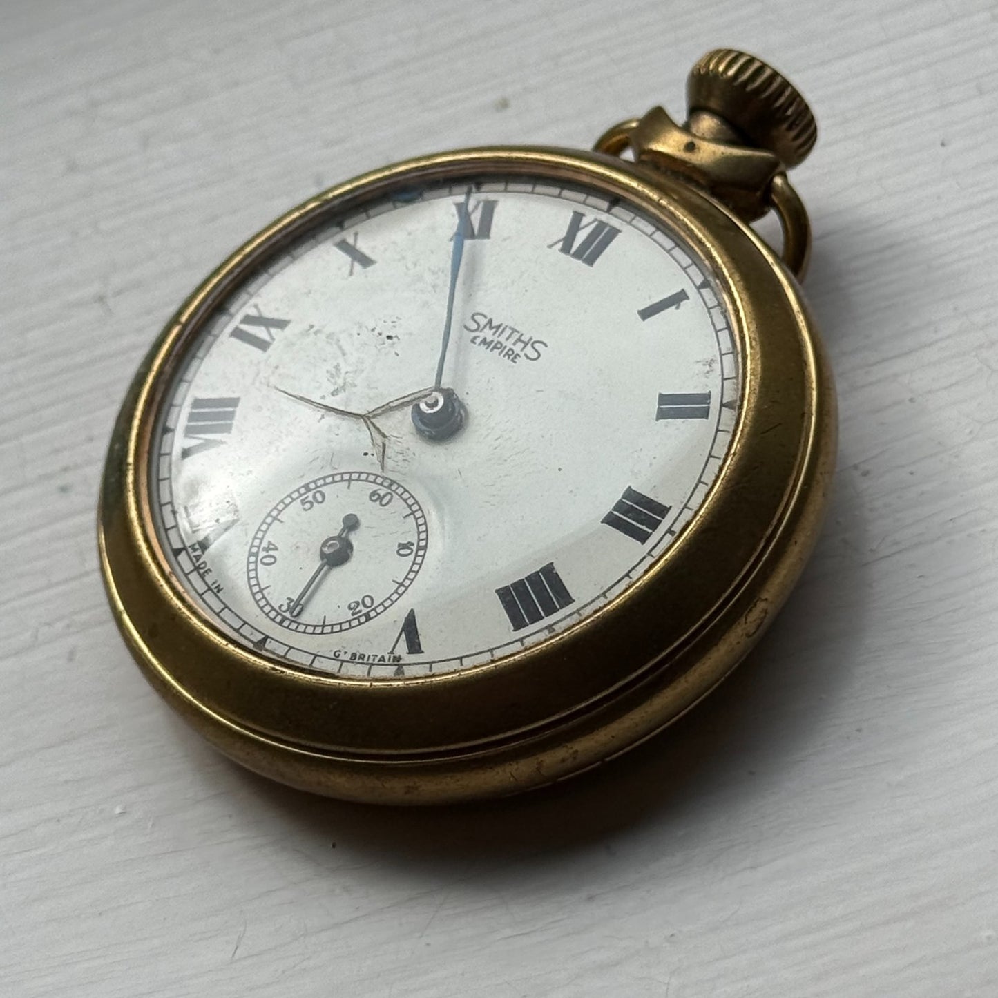 51mm Vintage Smiths Empire 609 EM Britain Made Pocket Watch PARTS REPAIR