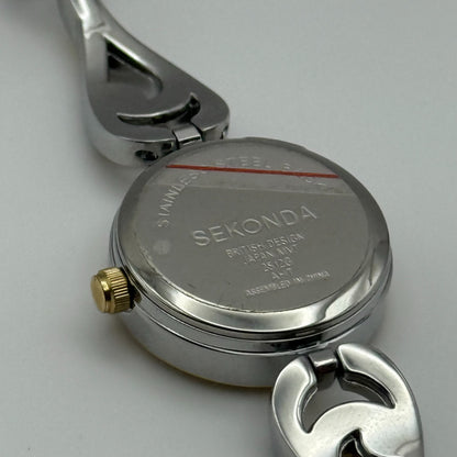 22mm Working Ladies Sekonda Two Tone Jewelled Quartz Japan Watch 6.75 Inches