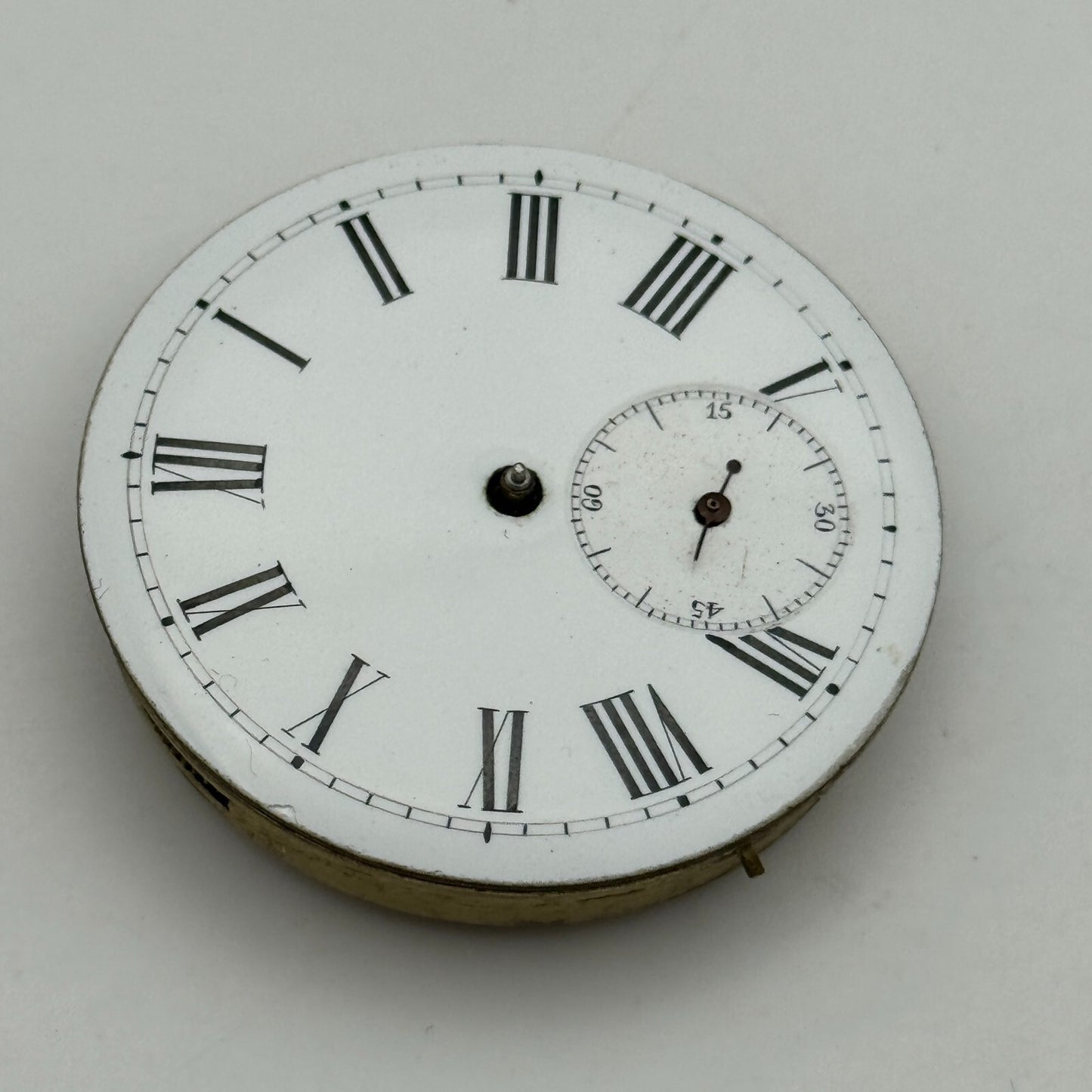 43mm XPU Antique Key Wound Roman Numerals Dial Pocket Watch Movement PARTS SPARE