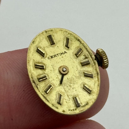 13mm Ladies Certina 13-20 Balance Ok Manual Wind 17 Jewels Watch Movement PARTS