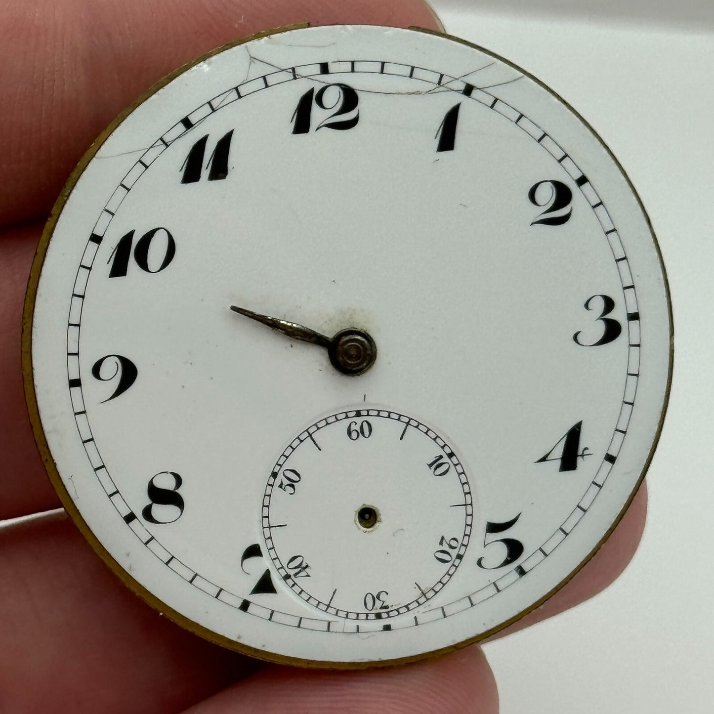 42.7mm Unidentified Swiss Sub Seconds Open Face Pocket Watch Movement PARTS