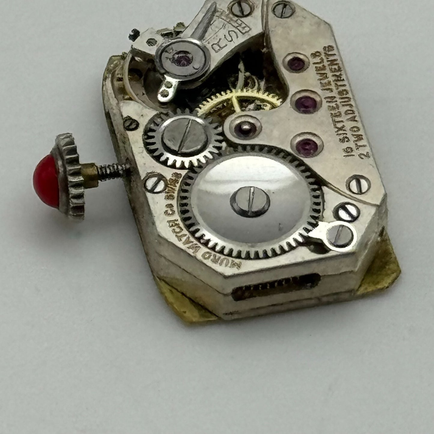 13mm Running Muro Watch Co Art Deco Manual Wind Red Crown Watch Movement PARTS
