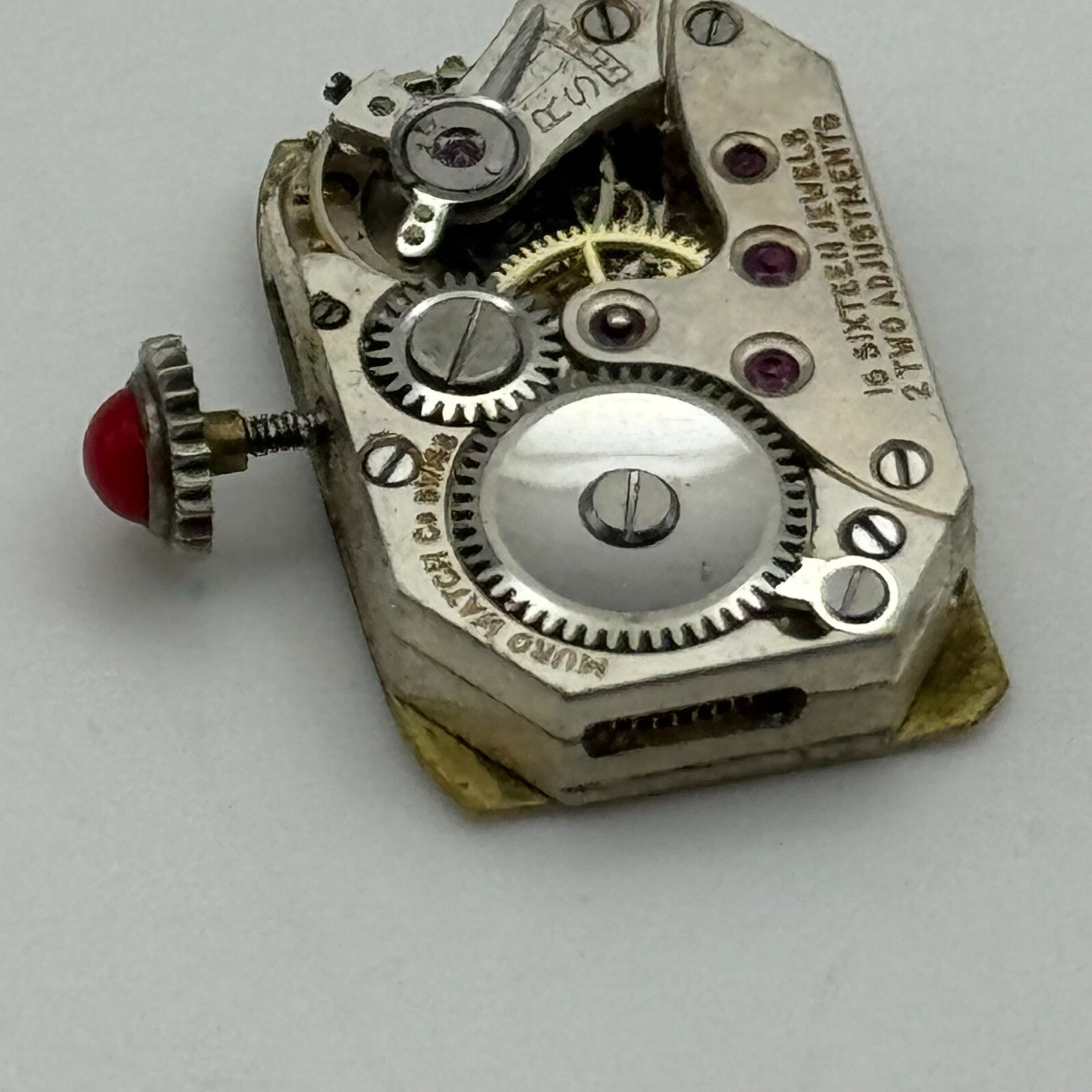 13mm Running Muro Watch Co Art Deco Manual Wind Red Crown Watch Movement PARTS