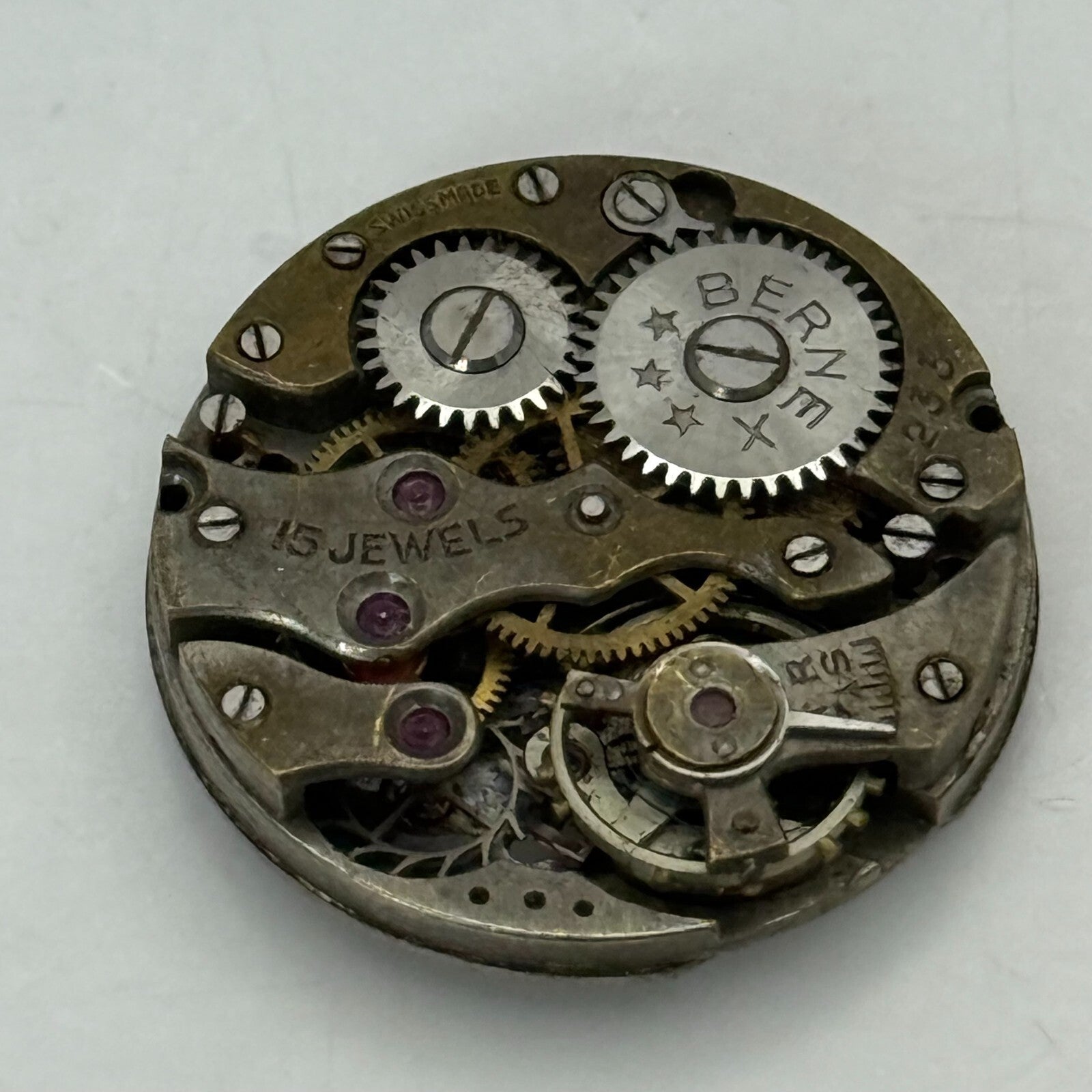 22mm Vintage Bernex Maru 233 Swiss Made Manual Wind Watch Movement PARTS REPAIR