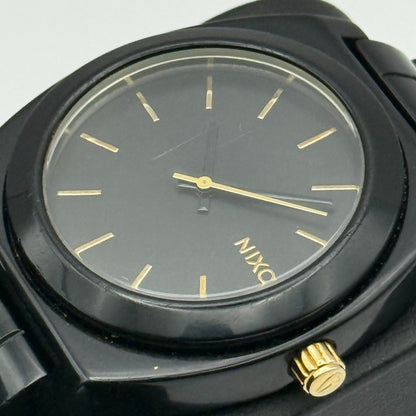Nixon The Time Teller Acetate Men's Quartz Watch Black Japan Working 39mm