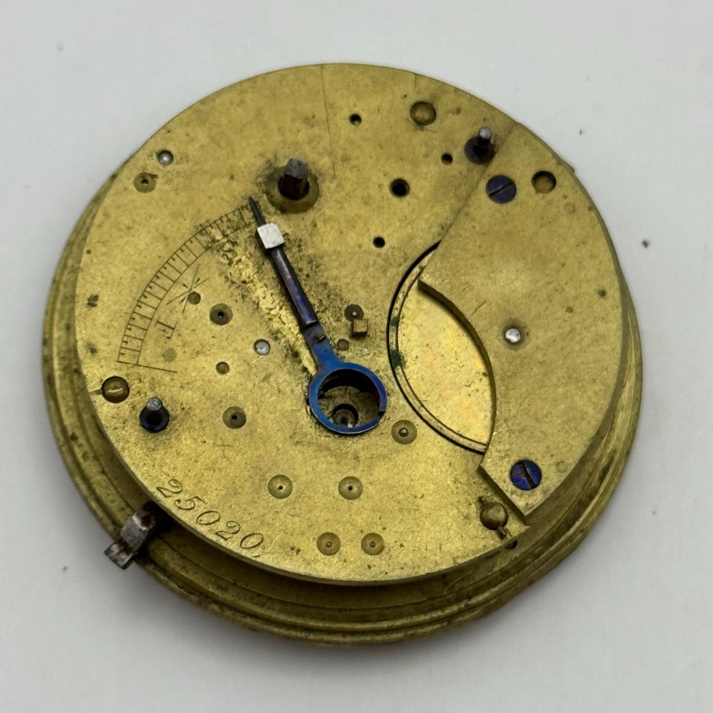Fusee Pocket Watch Movement Antique English Key Wound Parts Repair Spares 46.7mm