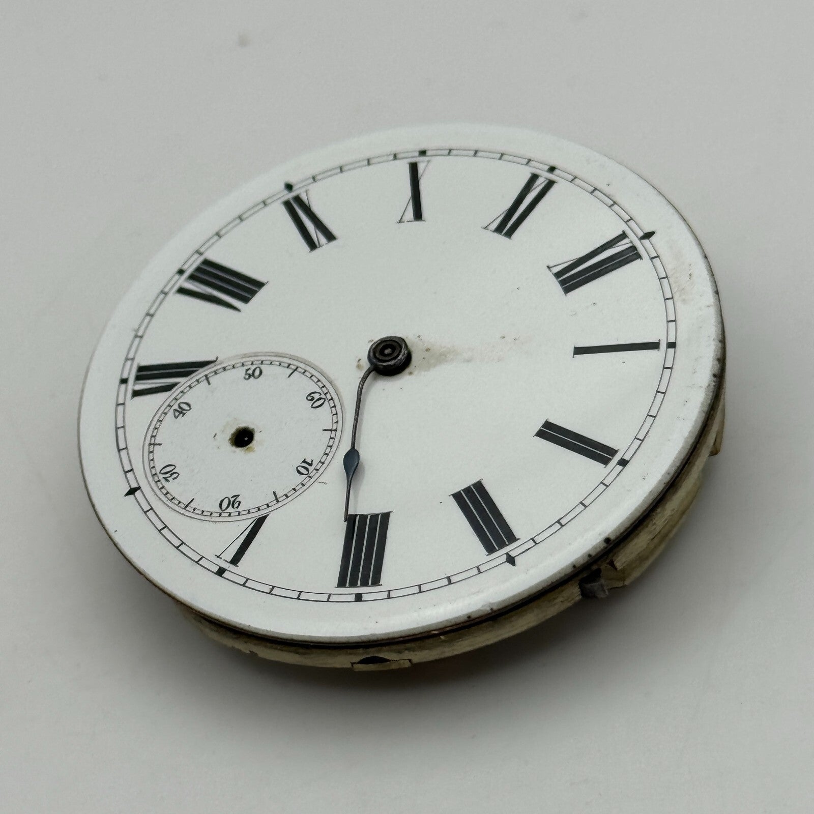 45.3mm Antique Key Wound Balance Intact Pocket Watch Movement PARTS REPAIR SPARE