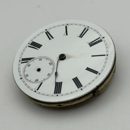 45.3mm Antique Key Wound Balance Intact Pocket Watch Movement PARTS REPAIR SPARE