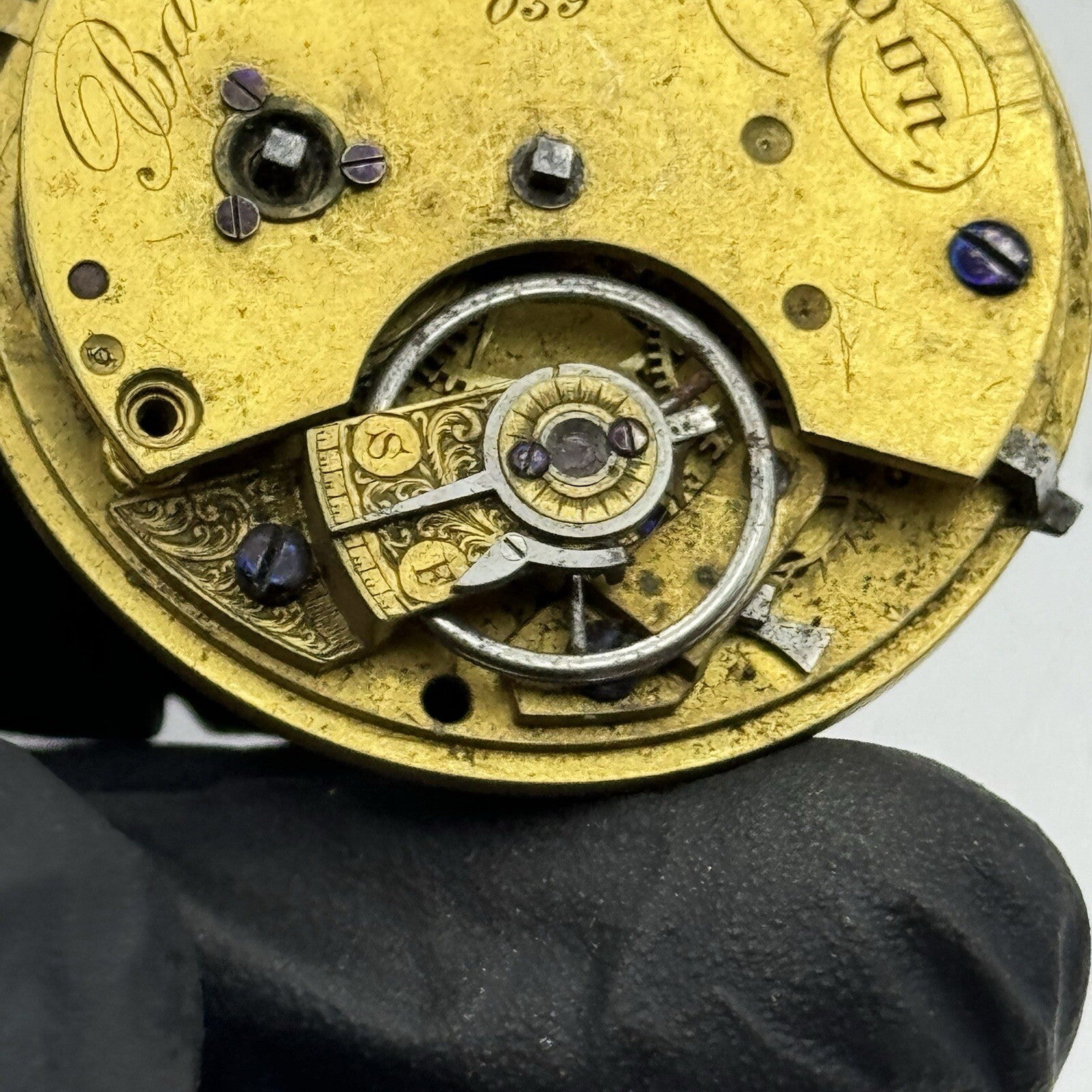 37.3mm Barwise London Antique Fusee Pocket Watch Movement FOR PARTS Repair
