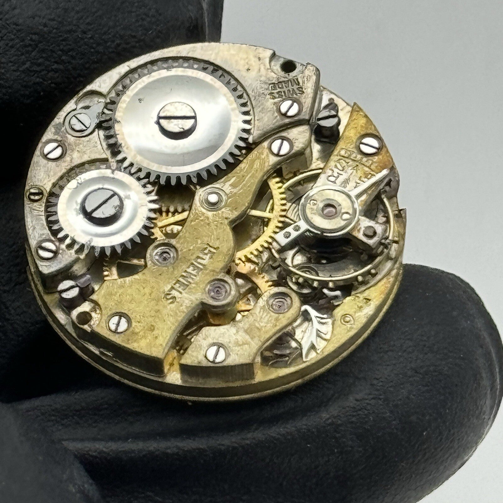 23.8mm Military Dial Swiss Watch Movement Art Deco Hands Parts Repair Restore