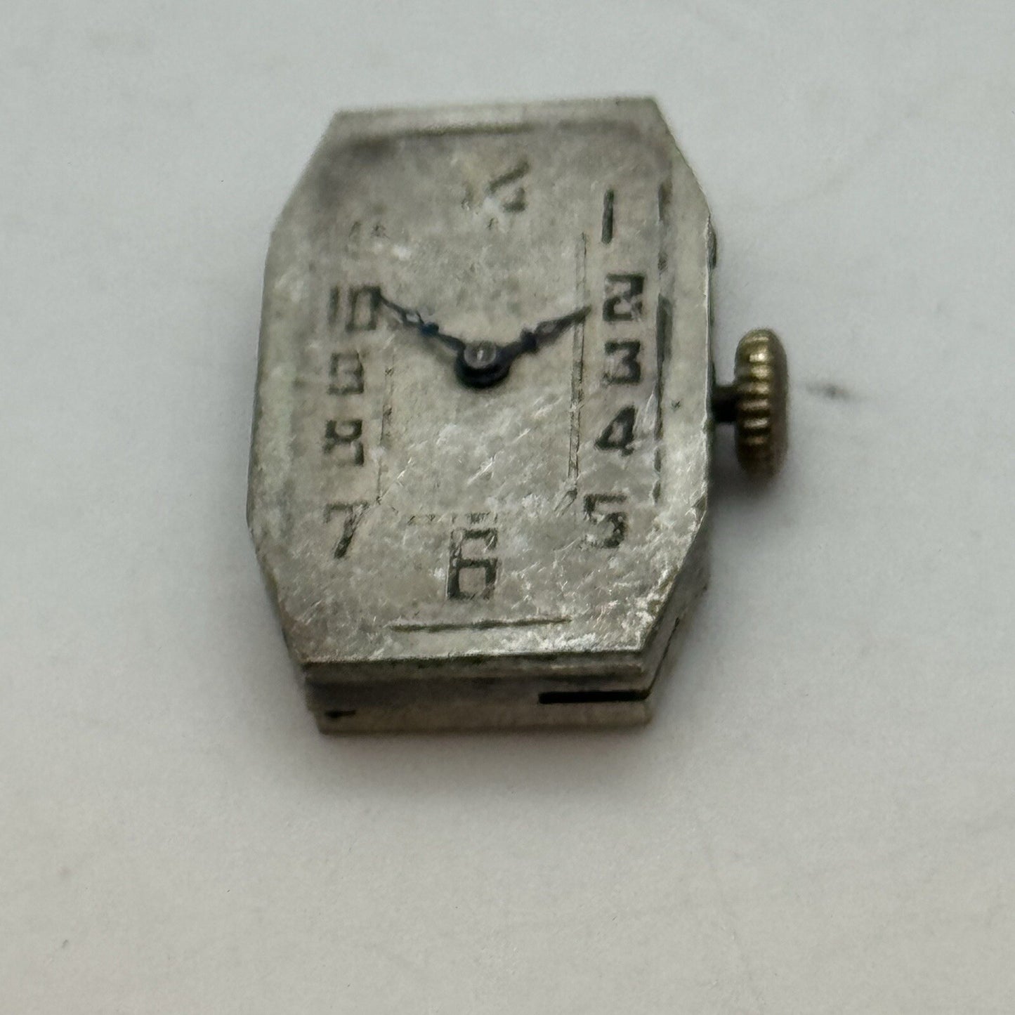 15.1mm Running Art Deco Tank Watch Movement Dial Hands Restoration Repair Parts