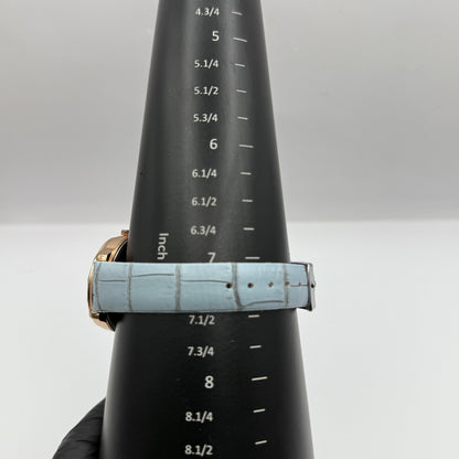 Working Ladies Rose Gold Tone Blue Dial & Strap Seconds Hand 34mm Quartz Watch