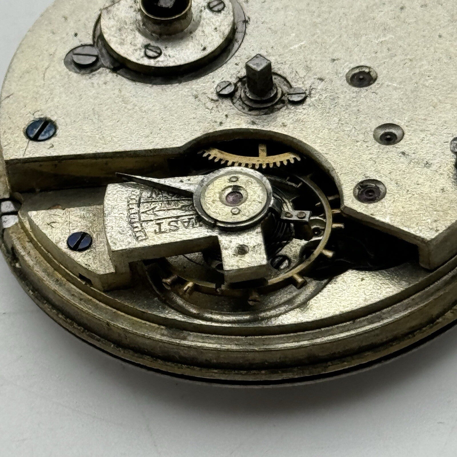 45.8mm Manual Wind Unidentified Pocket Watch Movement Dial Hands FOR PARTS