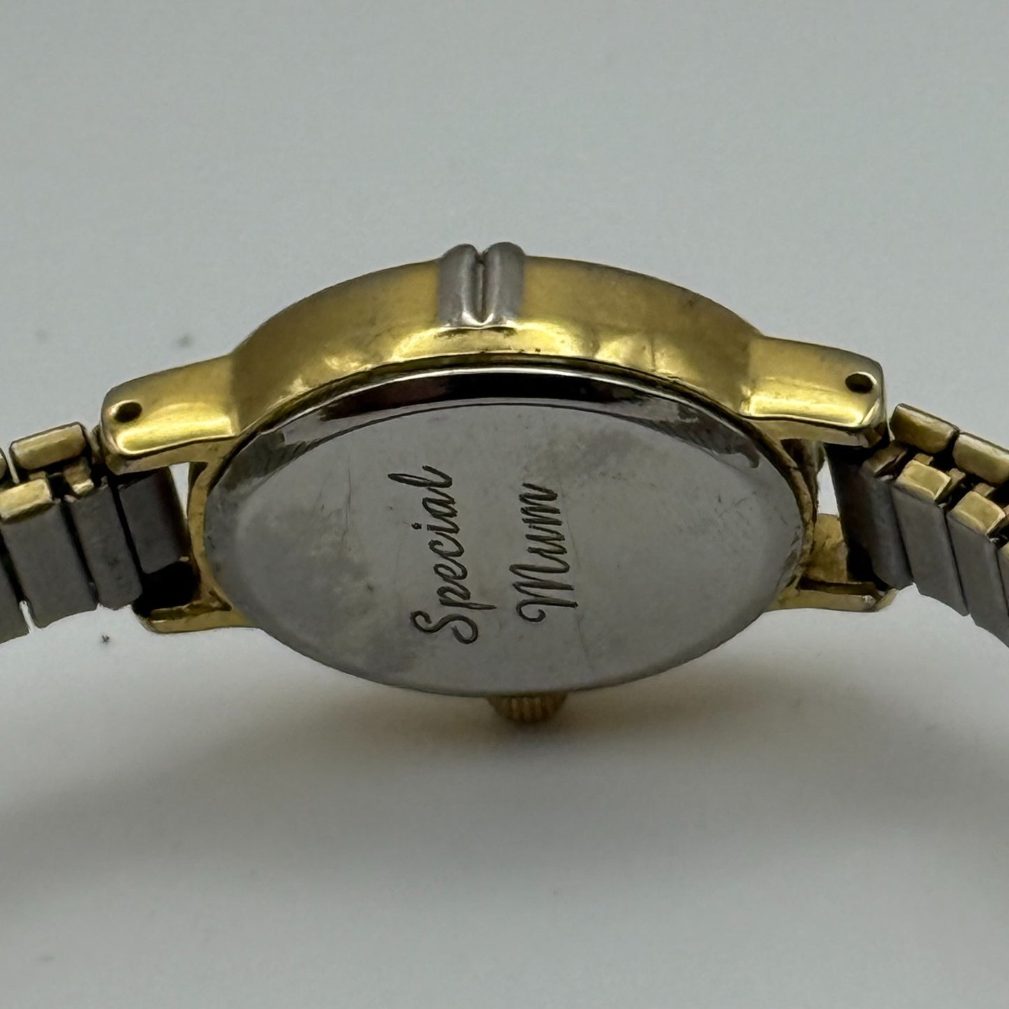 20mm Working Ladies Limit Special Mum Two Tone Quartz Watch Expandable Strap