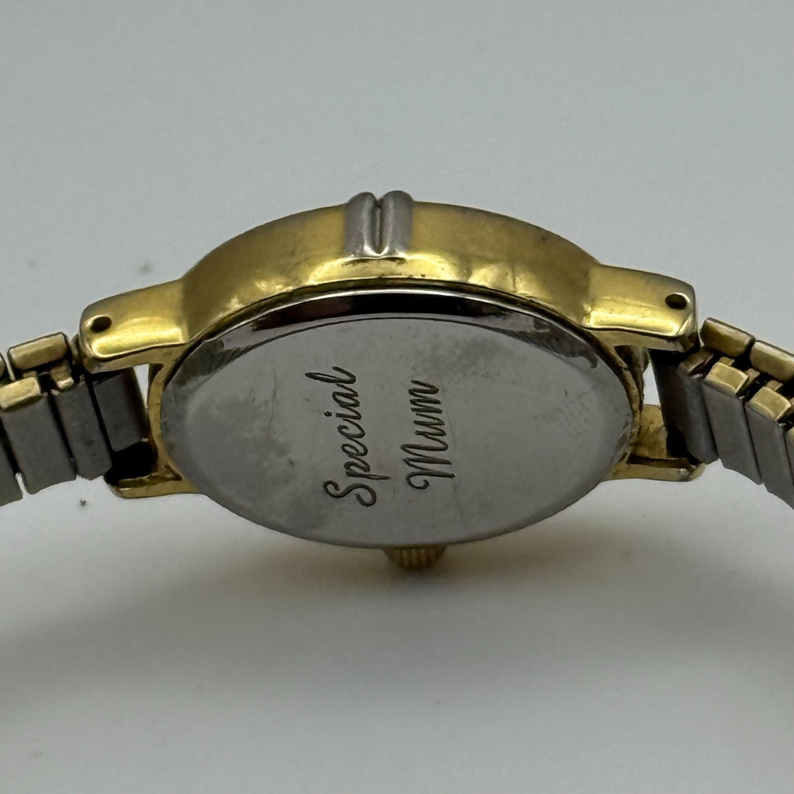 20mm Working Ladies Limit Special Mum Two Tone Quartz Watch Expandable Strap