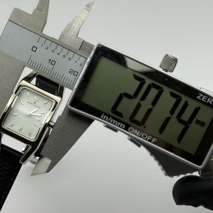 Anne Klein Ladies Quartz Watch White Dial Black Leather Strap Japan Working 18mm