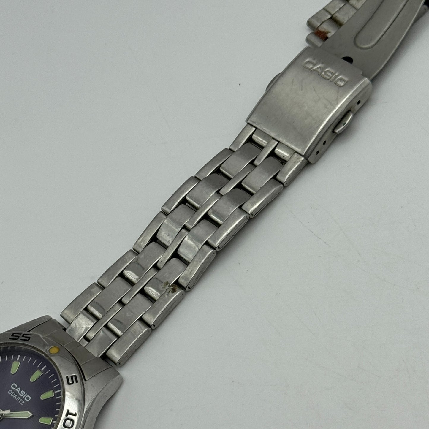 40mm Men’s Working Casio MTP-1243 Water Resist 50M Purple Dial Watch New Battery