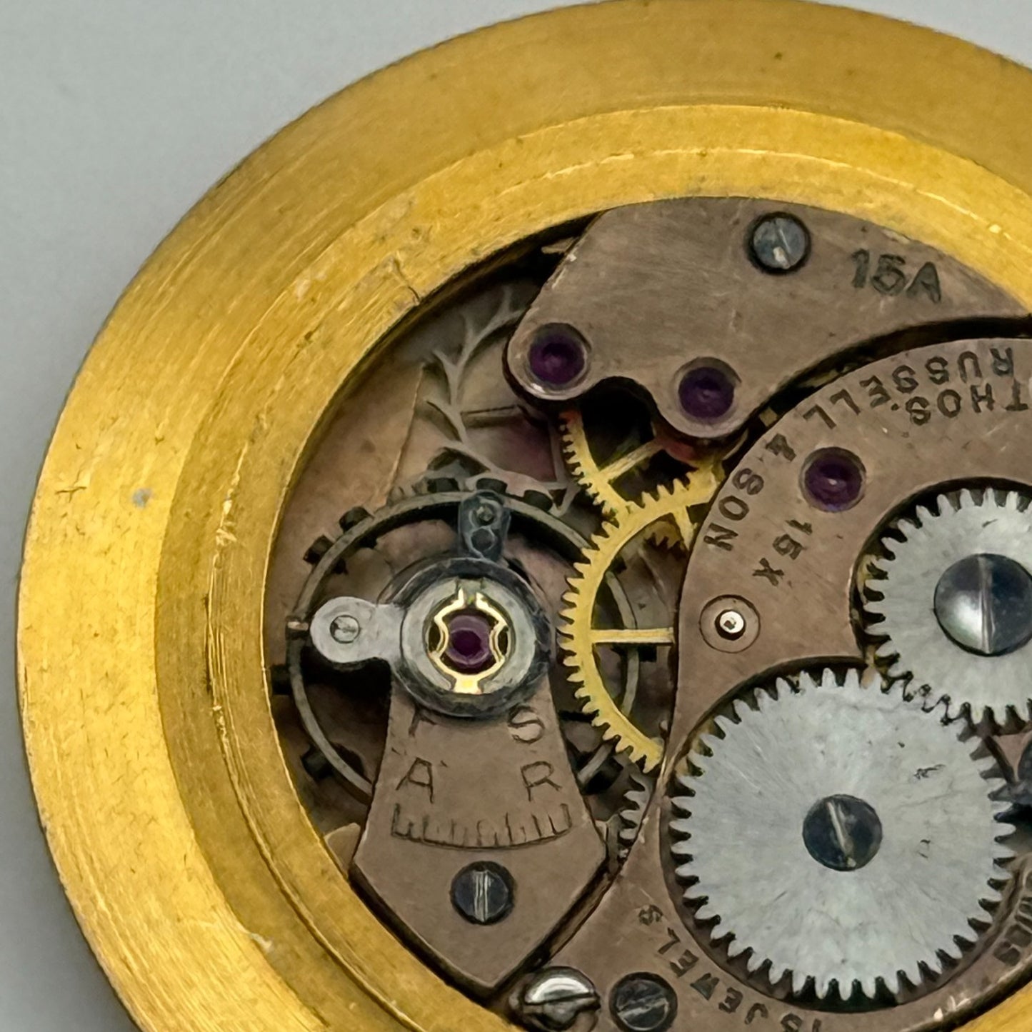 Buser 15A Thomas Russell & Son Watch Movement Running Manual Wind Parts 29.8mm