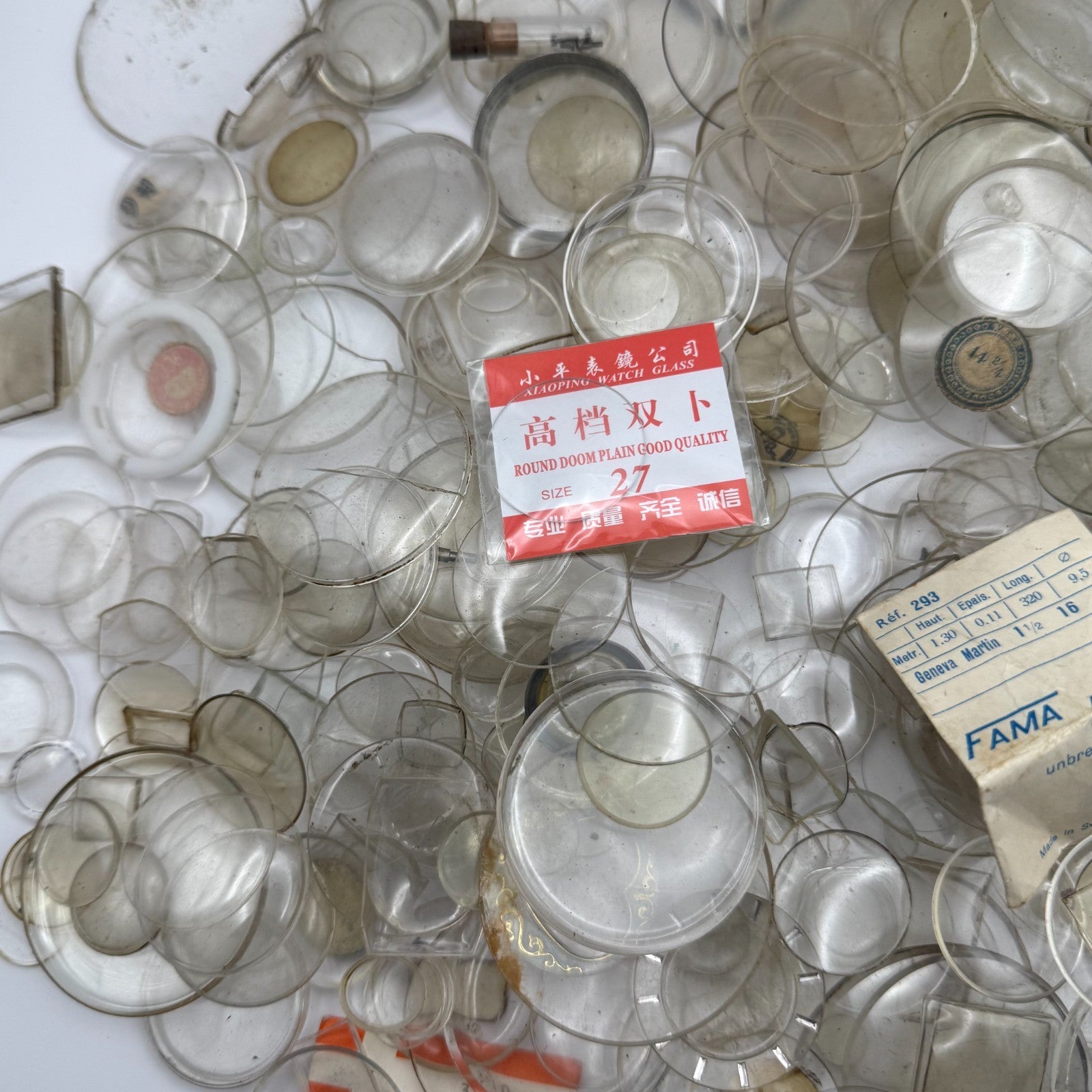 Bundle Of Mixed Wristwatch Pocket Watch Crystals New / Used Joblot Spares Repair