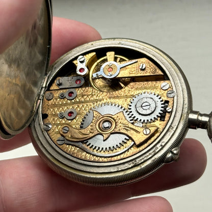 Oris Ottoman Pocket Watch Antique Pin Set Full Hunter To Repair Rare 54mm