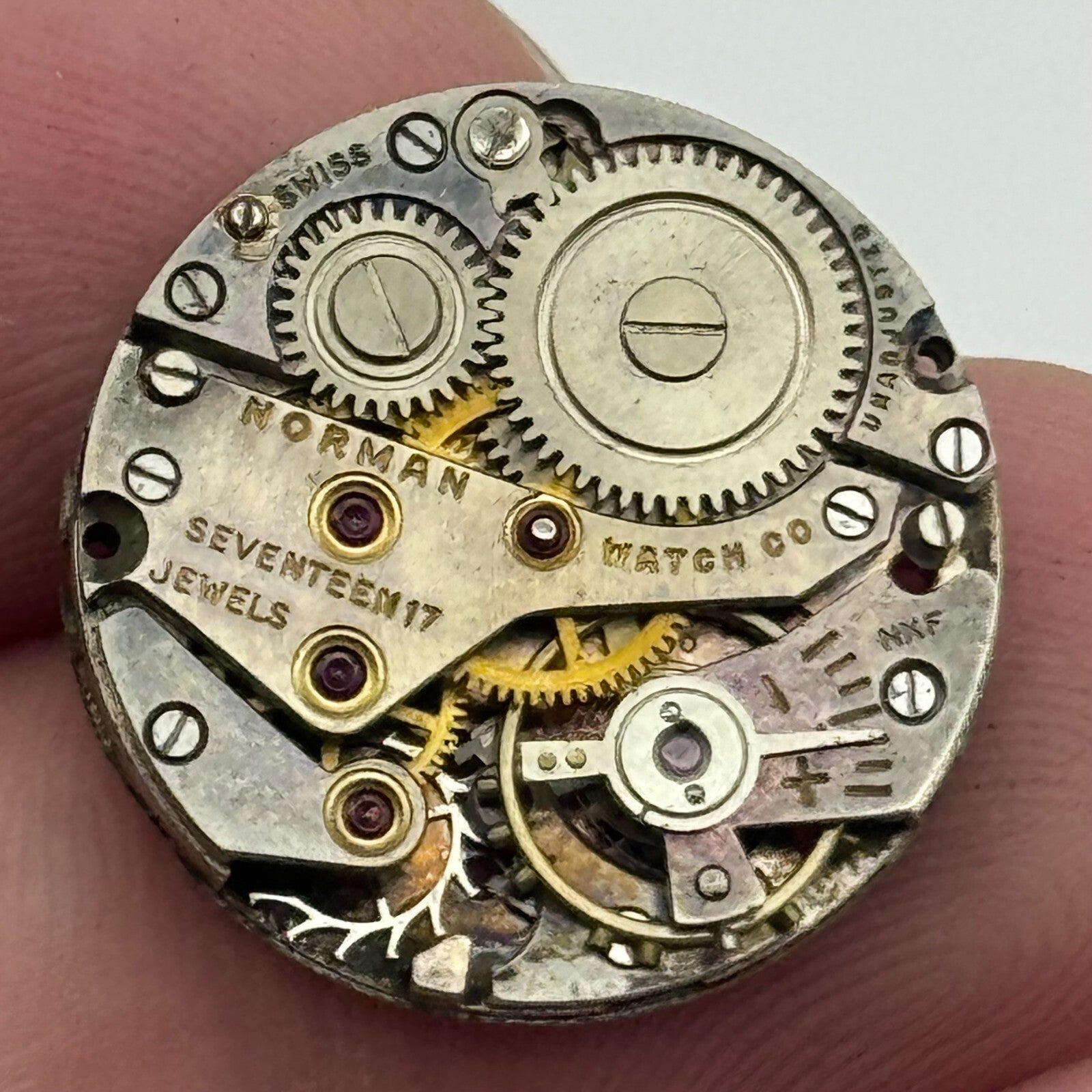 19.7mm Norman AS 970 A Schild Manual Wind 17 Jewels Swiss Watch Movement PARTS