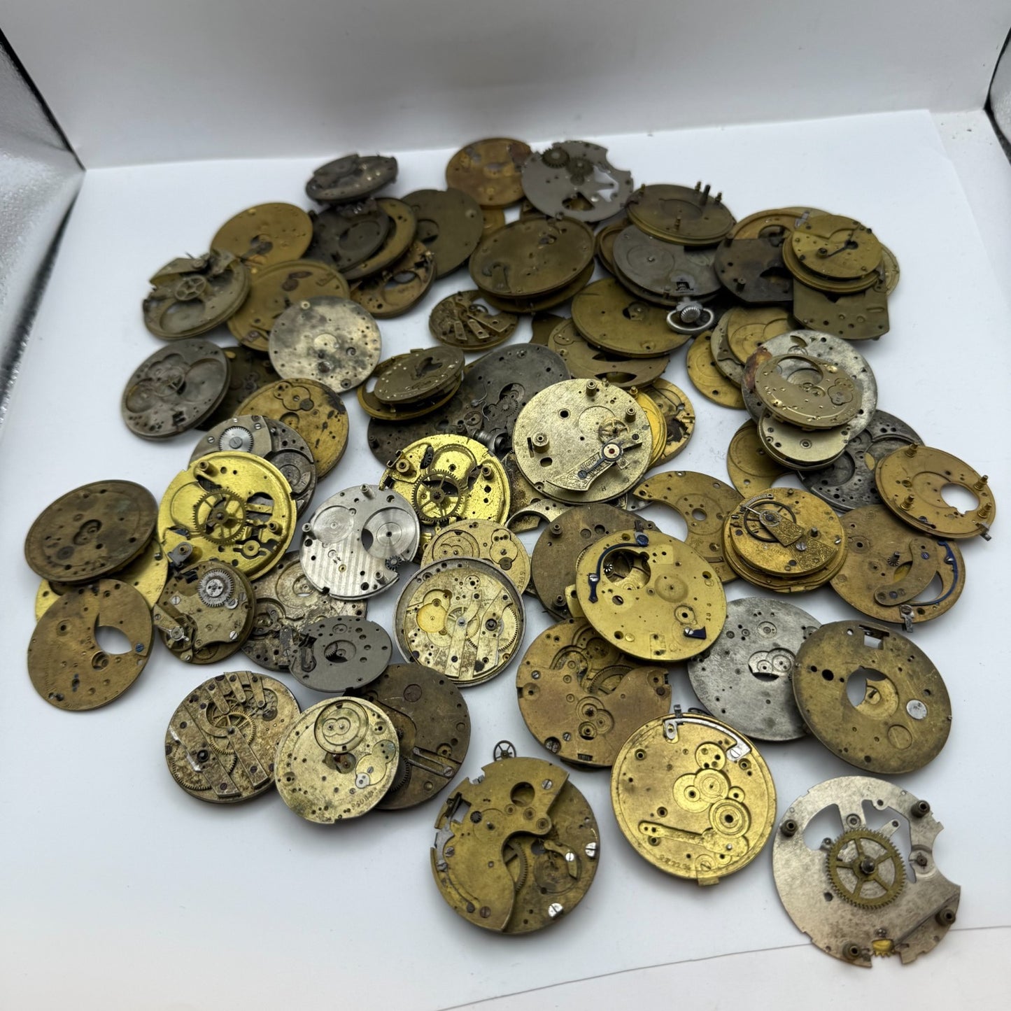 Large Bundle Of Antique Partial Pocket Watch Movements Joblot PARTS REPAIR SPARE