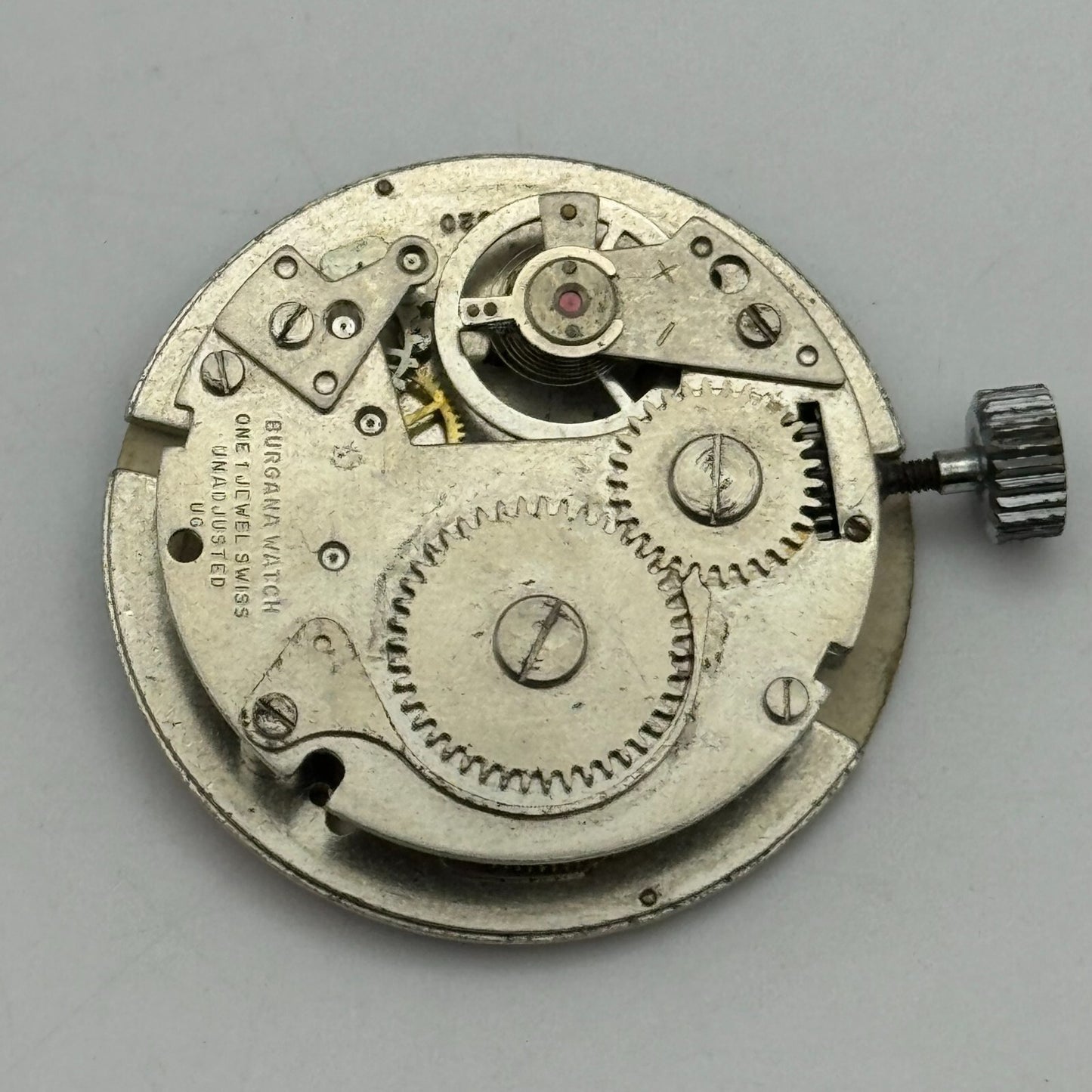 31.2mm Lucerne Burgana D320 Earth Blue Dial Watch Movement Swiss Vintage PARTS